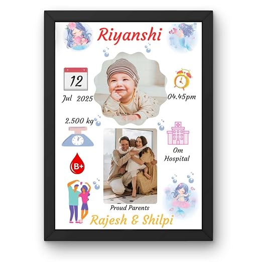 Customised Baby Birth Photo Frame