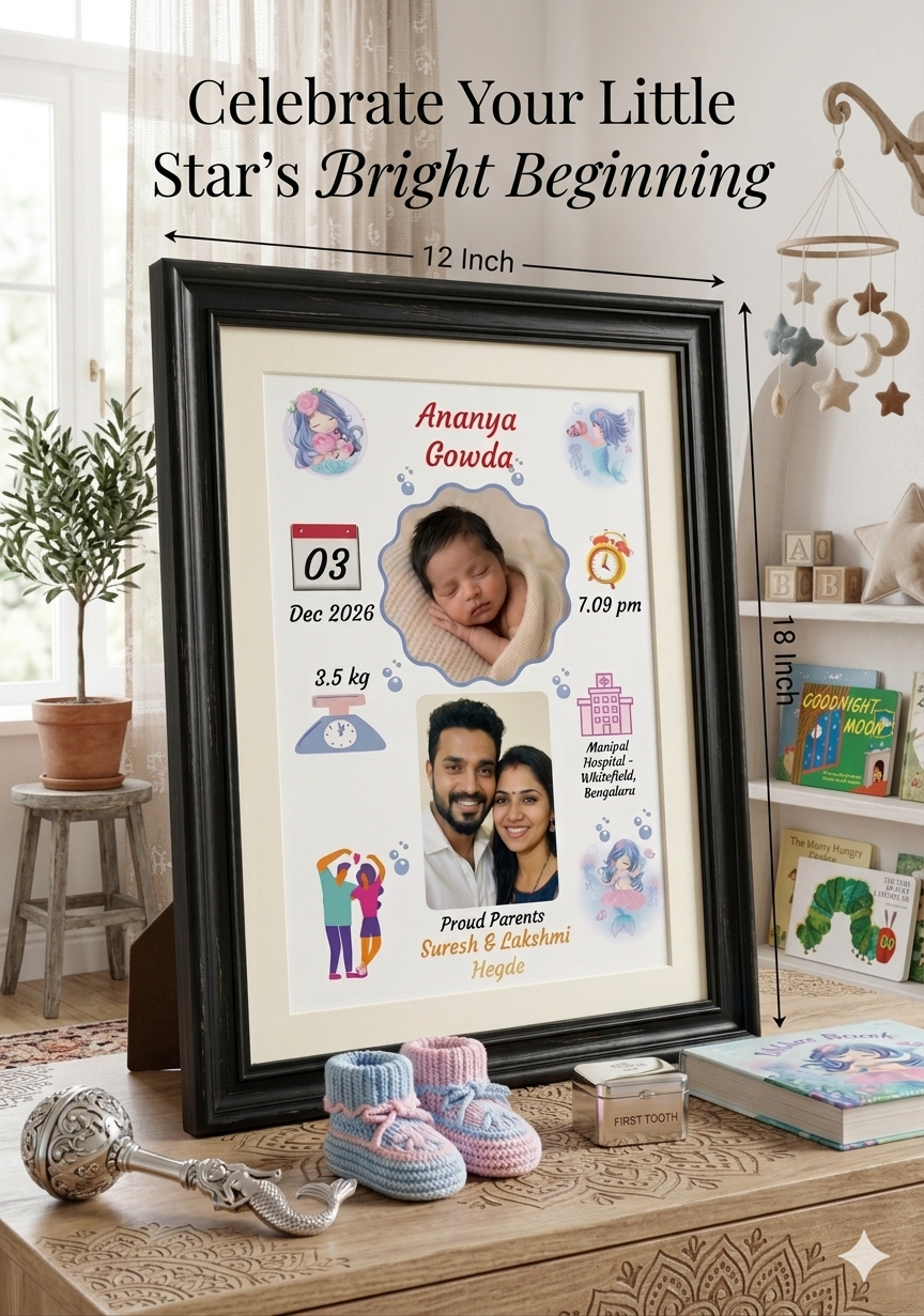 Customised Baby Birth Photo Frame