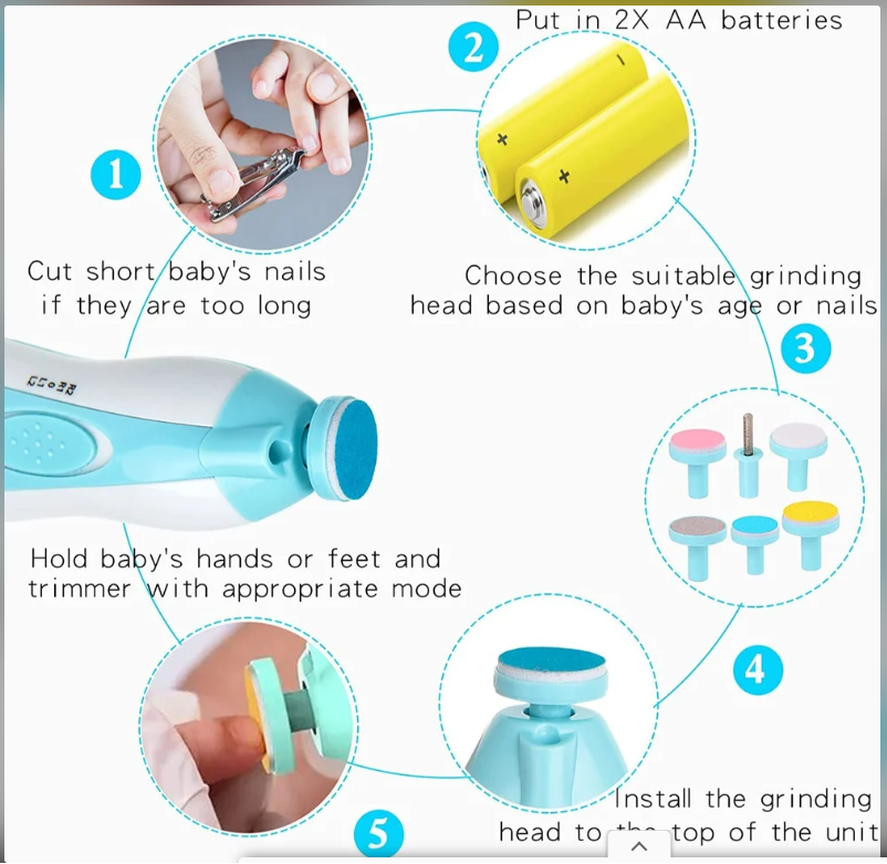 Electric Baby Nail Trimmer With Storage Case